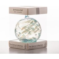 Sienna Glass Birthstone Ball March Aquamarine in Light Blue