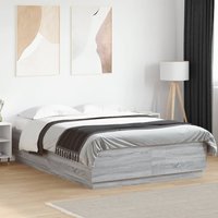 Bed Frame LED without Mattress Sonoma 160x200 cm