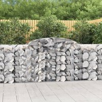 Berkfield Home Arched Gabion Baskets 15 pcs 300x50x100/120 cm Galvanised Iron in Silver