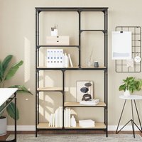 Berkfield Home Bookshelf Sonoma Oak 99x35.5x176 cm Engineered Wood & Steel in Brown