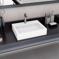 Berkfield Home Wash Basin 60x38x11 cm Mineral Cast/Marble Cast White | Size: 60 x 38 x 11 cm