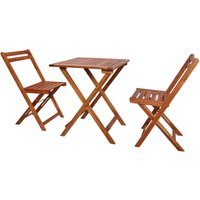 Berkfield Home 3 Piece Folding Bistro Set Solid Acacia Wood in Brown
