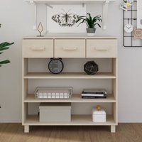 Berkfield Home Console Table HAMAR Honey Brown 90x35x90 cm Solid Wood Pine | Size: 90 x 35 x 90 cm