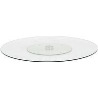 Berkfield Home Rotating Serving Plate Transparent 60 cm Tempered Glass in Black
