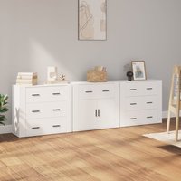 Berkfield Home Sideboards 3 pcs White Engineered Wood