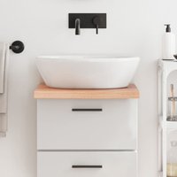 Berkfield Home Bathroom Countertop Light Brown 40x50x(2-4) cm Treated Solid Wood
