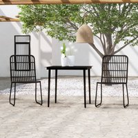 Berkfield Home 3 Piece Garden Dining Set Black