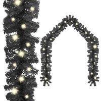 Berkfield Home Christmas Garland with LED Lights 20 m Black