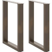 Berkfield Home Coffee Table Legs U-Shaped 2 pcs Natural Steel 70x(72-73) cm Steel in Brown