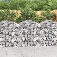Berkfield Home Arched Gabion Basket 100x50x100/120 cm Galvanised Iron in Silver
