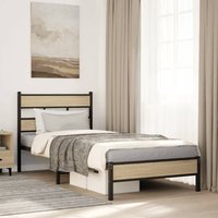 Berkfield Home Bed Frame without Mattress Sonoma Oak 80x200 cm Engineered Wood in Brown
