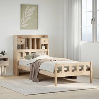 Berkfield Home Bookcase Bed without Mattress 90x190 cm Single Solid Wood Pine in Brown