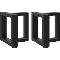 Berkfield Home Coffee Table Legs T-Shaped 2 pcs Black 30x25x(30-31) cm Steel