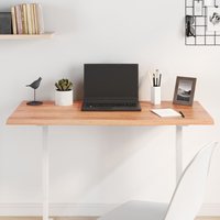 Berkfield Home Table Top Light Brown 100x60x2 cm Treated Solid Wood Oak | Size: 100 x 60 x 2 cm