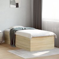 Berkfield Home Bed Frame without Mattress Sonoma Oak 100x200 cm in Brown