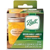 Ball Dissolvable Self-Adhesive Labels for Preserves Jars Pack of 60 Labels for Easy Organization & Removal 1440001005 in White