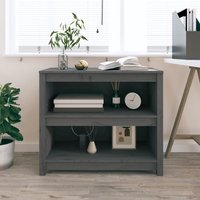 Berkfield Home Book Cabinet Grey 80x35x68 cm Solid Wood Pine | Size: 80 x 35 x 68 cm