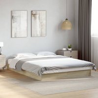 Berkfield Home Bed Frame without Mattress Sonoma Oak 140x200 cm Engineered Wood in Brown