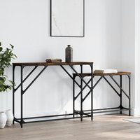 Berkfield Home Nesting Console Tables 2 pcs Smoked Oak Engineered Wood in Brown