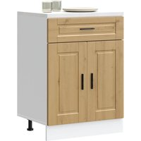 Berkfield Home Kitchen Base Cabinet Porto Artisan Oak Engineered Wood in Brown