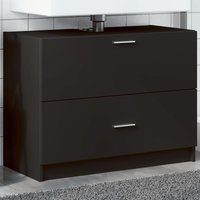Berkfield Home Sink Cabinet Black 78x37x59 cm Engineered Wood | Size: 78 x 37 x 59 cm