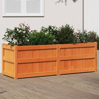 Berkfield Home Garden Planter Wax Brown 150x50x50 cm Solid Wood Pine | Size: 150 x 50 x 50 cm