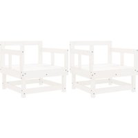 Berkfield Home Garden Chairs 2 pcs White Solid Wood Pine