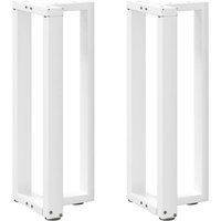 Berkfield Home Console Table Legs T-Shaped 2 pcs White 38x25x(72-73) cm Steel