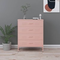 Berkfield Home Chest of Drawers Pink 80x35x101.5 cm Steel