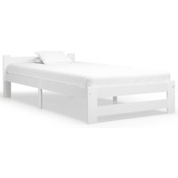 Berkfield Home Bed Frame White Solid Pine Wood 100x200 cm