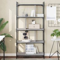 Berkfield Home Bookcase 5-Tier Grey Sonoma 76x32x158 cm Engineered Wood | Size: 76 x 32 x 158 cm