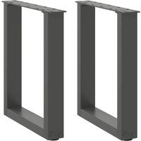 Berkfield Home Coffee Table Legs U-Shaped 2 pcs Anthracite 28x(42-43) cm Steel in Black