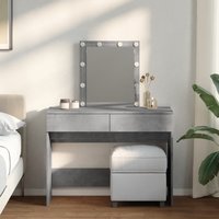 Berkfield Home Dressing Table with LED Concrete Grey 100x40x130 cm | Size: 100 x 40 x 130 cm