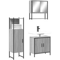 Berkfield Home 3 Piece Bathroom Furniture Set Grey Sonoma Engineered Wood