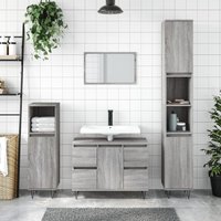 Berkfield Home Bathroom Cabinet Grey Sonoma 80x33x60 cm Engineered Wood | Size: 80 x 33 x 60 cm