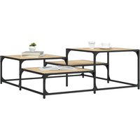 Berkfield Home Coffee Table Sonoma Oak 107x107x40 cm Engineered Wood in Brown | Size: 107 x 107 x 40 cm