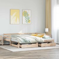 Daybed Drawers without Mattress 90x200 cm Solid Wood