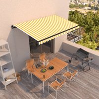 Berkfield Home Manual Retractable Awning 450x350 cm Yellow & White