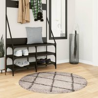 Shaggy Rug PAMPLONA High Pile Modern & Anthracite √ò 100 cm