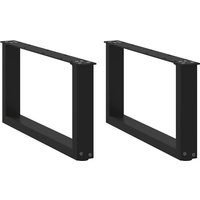Berkfield Home Coffee Table Legs U-Shaped 2 pcs Black 60x(30-31) cm Steel
