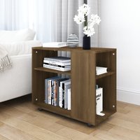 Berkfield Home Side Table Brown Oak 70x35x55 cm Engineered Wood | Size: 70 x 35 x 55 cm