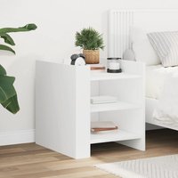 Berkfield Home Bedside Cabinet White 45x50x50 cm Engineered Wood | Size: 45 x 50 x 50 cm