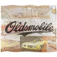 General Motors Oldsmobile Old Classics Silky Touch Super Soft Throw Blanket 152 X 127 cm in White