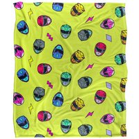 Power Rangers Helmet Pattern Silky Touch Super Soft Throw Blanket 152 X 127 cm in White