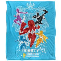 Power Rangers Polygon Blast Silky Touch Super Soft Throw Blanket 152 X 127 cm in White