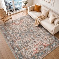 Ankara Vintage Grey Traditional Boho Living Dining Bedroom Rug cm x 215 cm