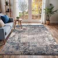 Ankara Abstract Beige Modern Marble Living Dining Bedroom Rug cm diameter