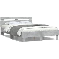 Bed Frame without Mattress Concrete 120x190 cm Small Double