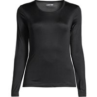 Lands' End Women's Plus Lightweight Silk Interlock Crew Neck Top in Black | Size: 20-22