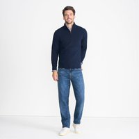 Quarter Zip Cashmere Jumper Dark
